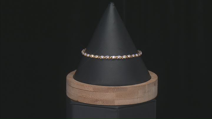 White Lab-Grown Diamond H SI 14k Yellow Gold Over Sterling Silver Tennis Bracelet 2.50ctw Video Thumbnail