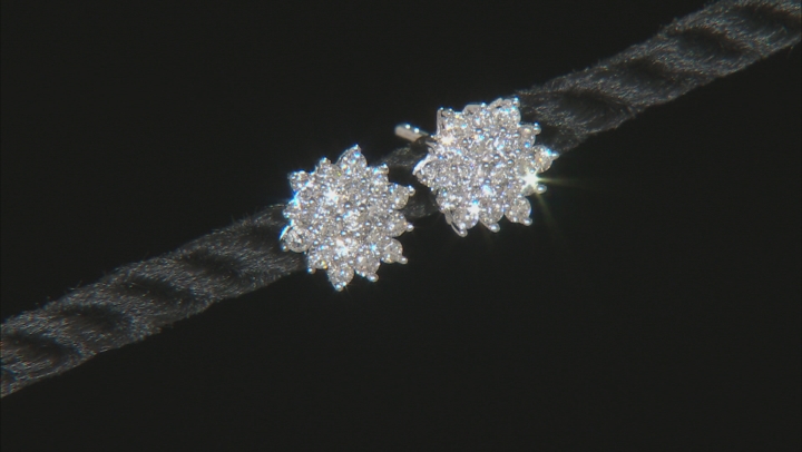 White Lab-Grown Diamond 14K White Gold Earrings .50ctw Video Thumbnail