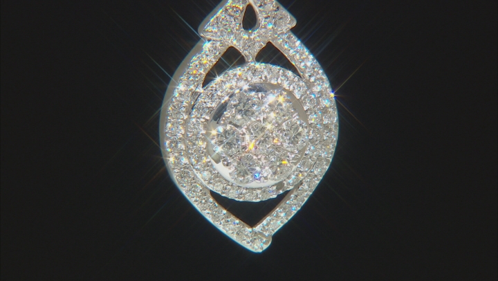 White Lab-Grown Diamond 14K White Gold Pendant With Chain .75ctw