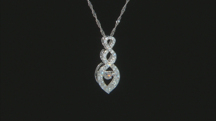 White Lab-Grown Diamond 14K White Gold Pendant With Chain 0.50ctw Video Thumbnail