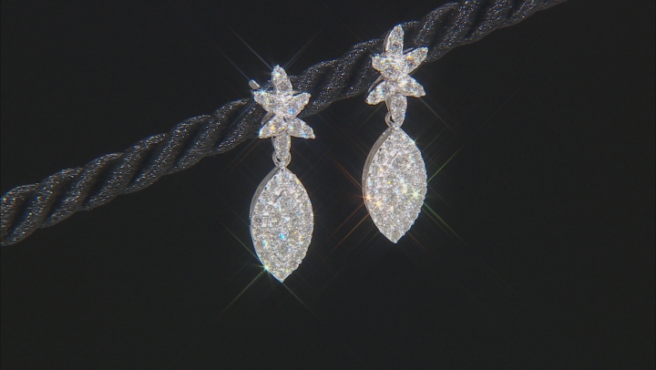 White Lab-Grown Diamond 14K White Gold Earrings 1.00ctw Video Thumbnail