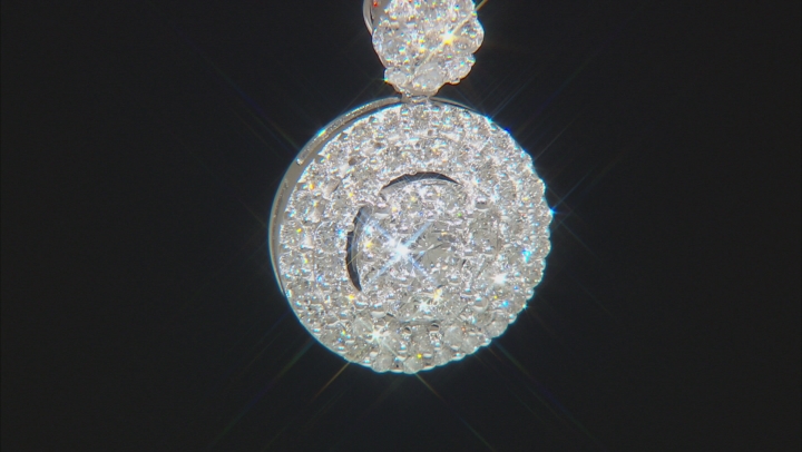 White Lab-Grown Diamond 14K White Gold Cluster Pendant With 18" Singapore Chain 0.65ctw Video Thumbnail