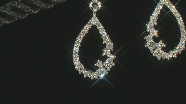 White Lab-Grown Diamond 14k White Gold Teardrop Dangle Earrings 0.50ctw