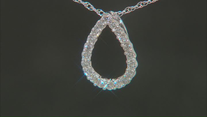 White Lab-Grown Diamond 14k White Gold Slide Pendant with 18" Chain 0.30ctw Video Thumbnail