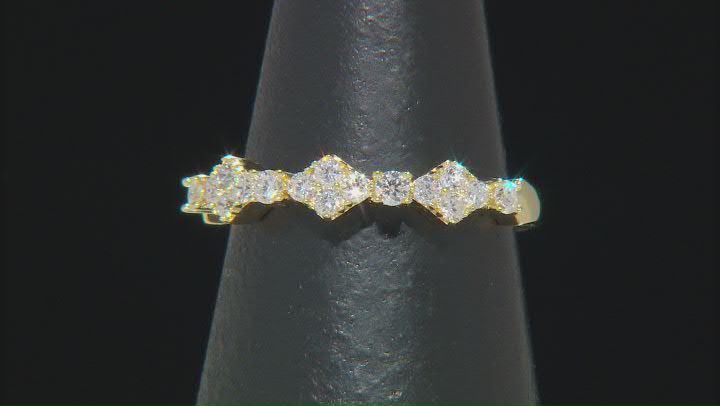 White Lab-Grown Diamond 14k Yellow Gold Over Sterling Silver Band Ring 0.40ctw Video Thumbnail