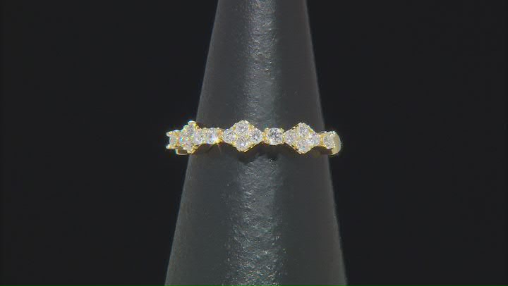 White Lab-Grown Diamond 14k Yellow Gold Over Sterling Silver Band Ring 0.40ctw Video Thumbnail
