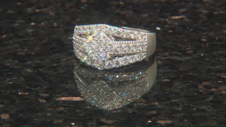 White Lab-Grown Diamond 14k White Gold Ring 1.20ctw Video Thumbnail
