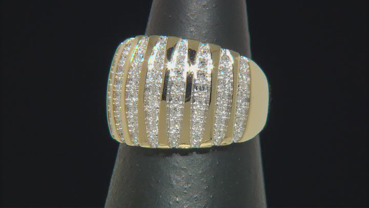 White Lab-Grown Diamond 14k Yellow Gold Over Sterling Silver Band Ring 0.50ctw Video Thumbnail