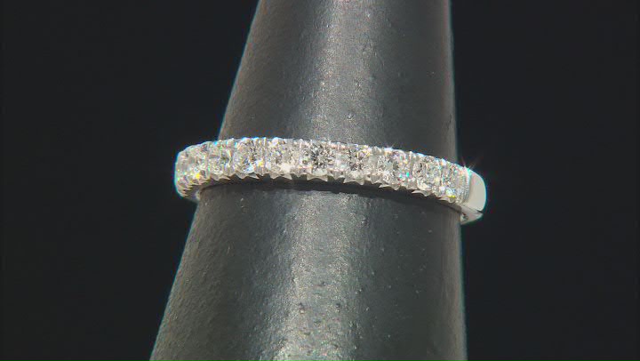 White Lab-Grown Diamond Rhodium Over Sterling Silver Band Ring 0.50ctw Video Thumbnail