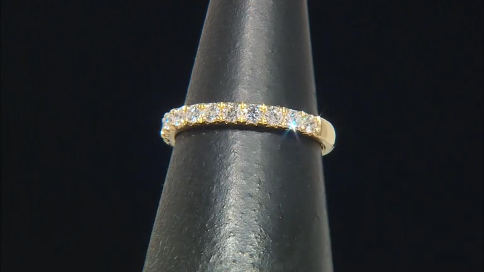 White Lab-Grown Diamond 14K Yellow Gold Over Sterling Silver Band Ring 0.50ctw Video Thumbnail