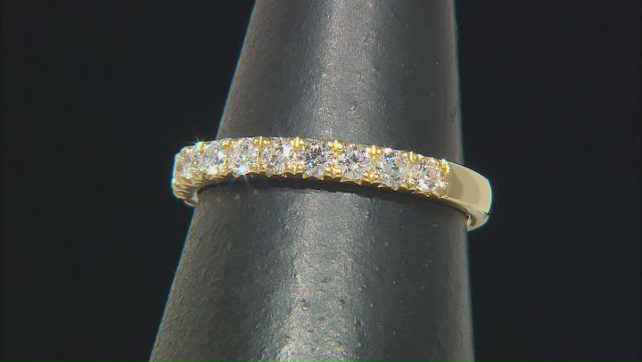 White Lab-Grown Diamond 14K Yellow Gold Over Sterling Silver Band Ring 0.50ctw Video Thumbnail
