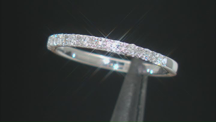 White Lab-Grown Diamond Rhodium Over Sterling Silver Band Ring 0.25ctw Video Thumbnail