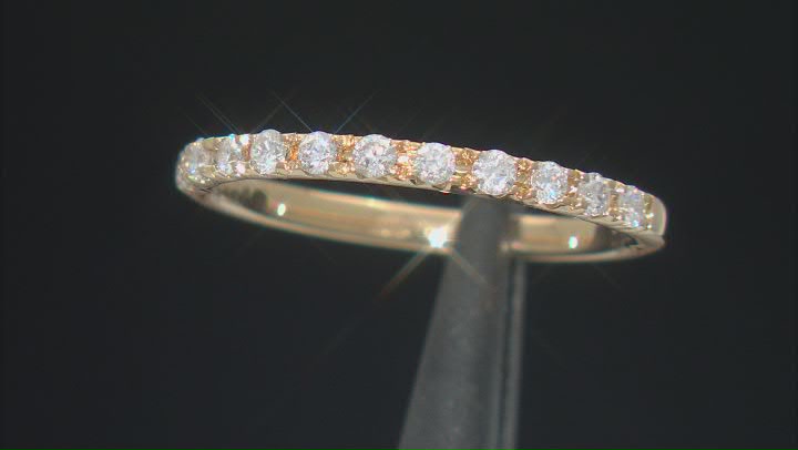 White Lab-Grown Diamond 14k Yellow Gold Over Sterling Silver Band Ring 0.25ctw Video Thumbnail