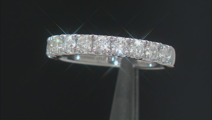White Lab-Grown Diamond Rhodium Over Sterling Silver Band Ring 1.00ctw Video Thumbnail