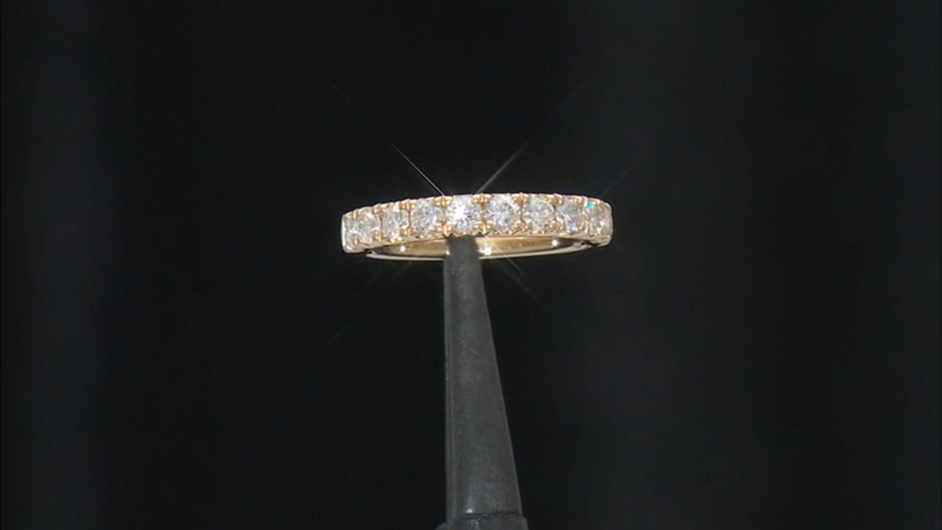 White Lab-Grown Diamond 14k Yellow Gold Over Sterling Silver Band Ring 1.00ctw Video Thumbnail