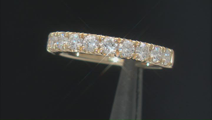 White Lab-Grown Diamond 14k Yellow Gold Over Sterling Silver Band Ring 1.00ctw Video Thumbnail