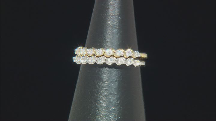 White Lab-Grown Diamond Rhodium Over Sterling Silver Band Ring 0.15ctw Video Thumbnail