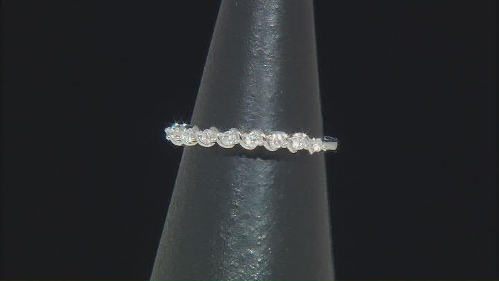 White Lab-Grown Diamond Rhodium Over Sterling Silver Band Ring 0.15ctw Video Thumbnail