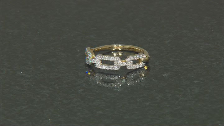 White Lab-Grown Diamond 14k Yellow Gold Over Sterling Silver Link Band Ring 0.25ctw Video Thumbnail