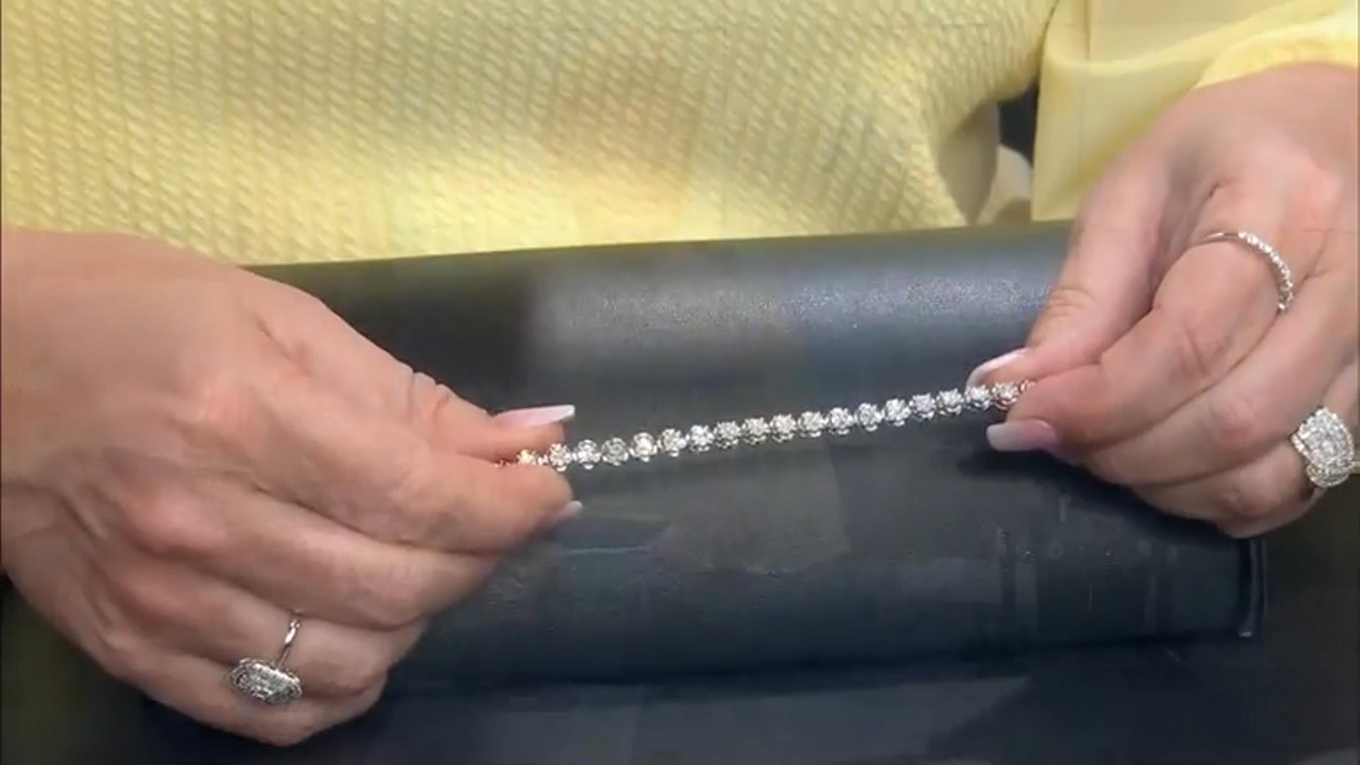 White Lab-Grown Diamond Rhodium Over Sterling Silver Tennis Bracelet 1.00ctw Video Thumbnail