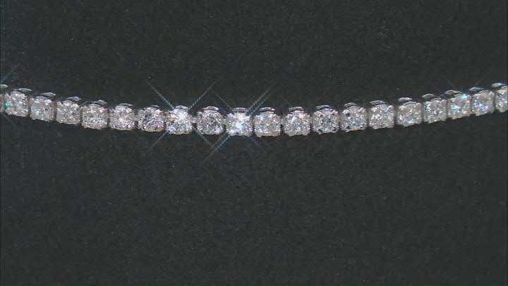 Round White Lab-Grown Diamond Rhodium Over Sterling Silver Tennis Bracelet 1.75ctw Video Thumbnail