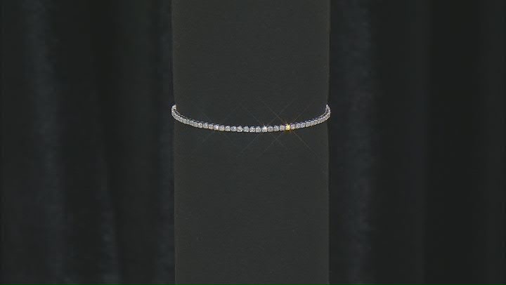 Round White Lab-Grown Diamond Rhodium Over Sterling Silver Tennis Bracelet 1.75ctw Video Thumbnail