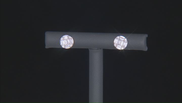 White Lab-Grown Diamond Rhodium Over Sterling Silver Stud Earrings 0.25ctw Video Thumbnail