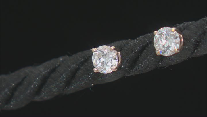 White Lab-Grown Diamond H SI 10k Yellow Gold Stud Earrings 0.50ctw Video Thumbnail