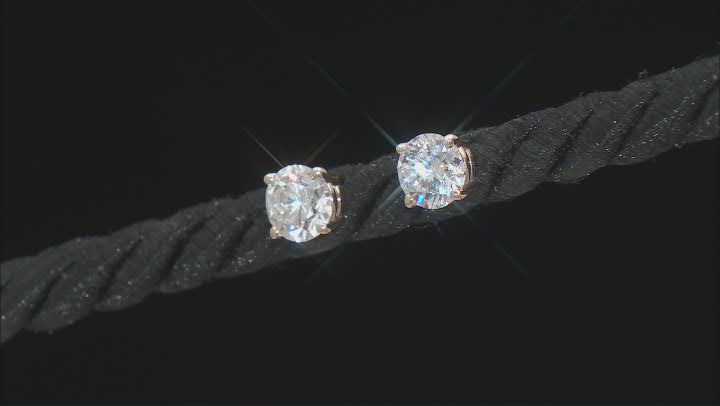 White Lab-Grown Diamond H SI 10k Yellow Gold Stud Earrings 1.00ctw Video Thumbnail