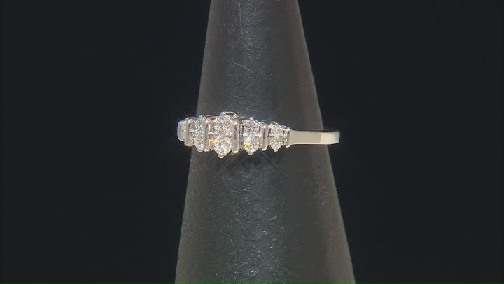 White Lab-Grown Diamond Rhodium Over Sterling Silver Band Ring 0.30ctw Video Thumbnail