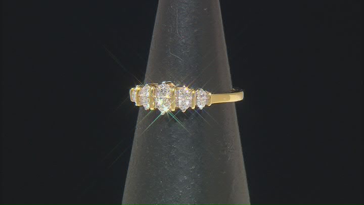 White Lab-Grown Diamond 14k Yellow Gold Over Sterling Silver Band Ring 0.30ctw Video Thumbnail