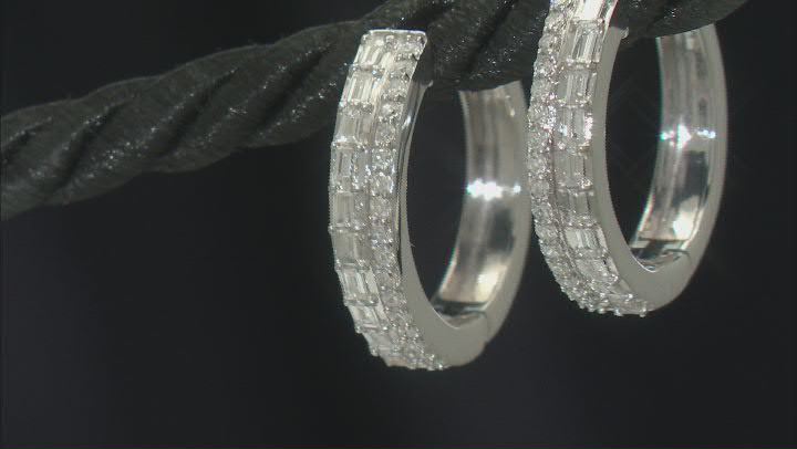 White Lab-Grown Diamond Rhodium Over Sterling Silver Earrings 0.50ctw Video Thumbnail