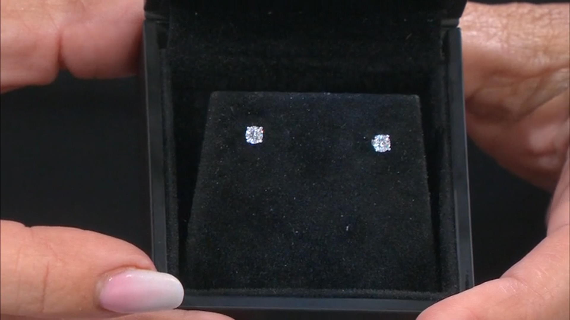 White Lab-Grown Diamond F VS 10k White Gold Solitaire Stud Earrings 0.25ctw Video Thumbnail