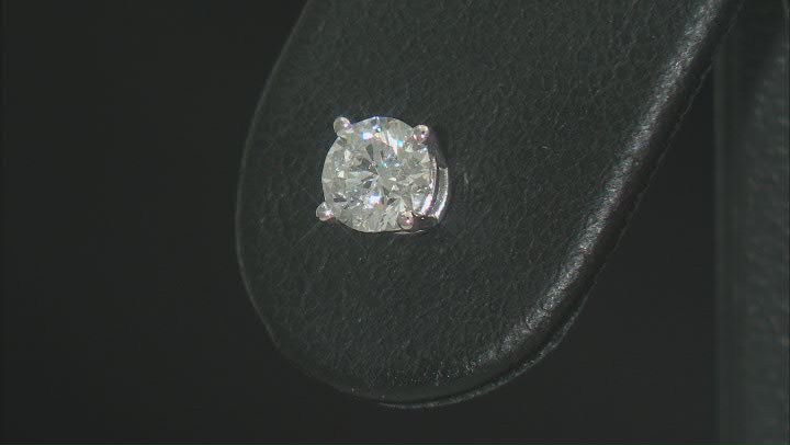 White Lab-Grown Diamond G VS 10k White Gold Solitaire Stud Earrings 0.75ctw Video Thumbnail