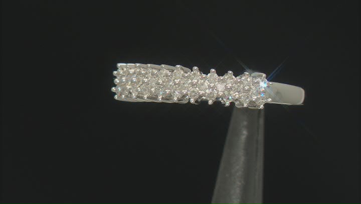 White Lab-Grown Diamond H SI  Rhodium Over Sterling Silver Band Ring 0.30ctw Video Thumbnail