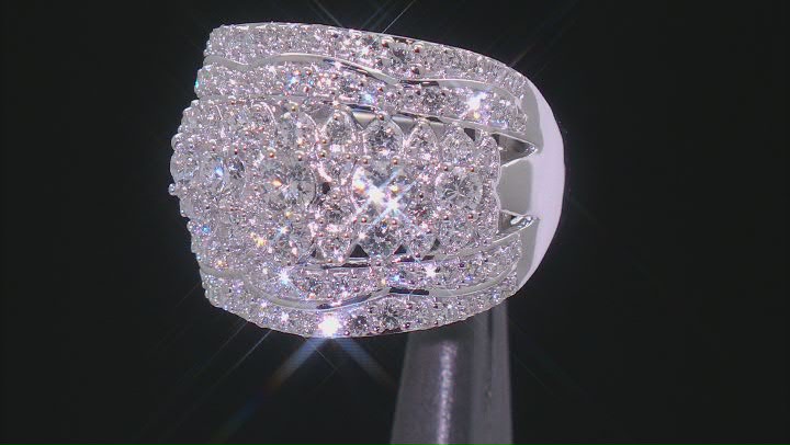 White Lab-Grown Diamond G SI Rhodium Over Sterling Silver Cluster Ring 2.00ctw Video Thumbnail