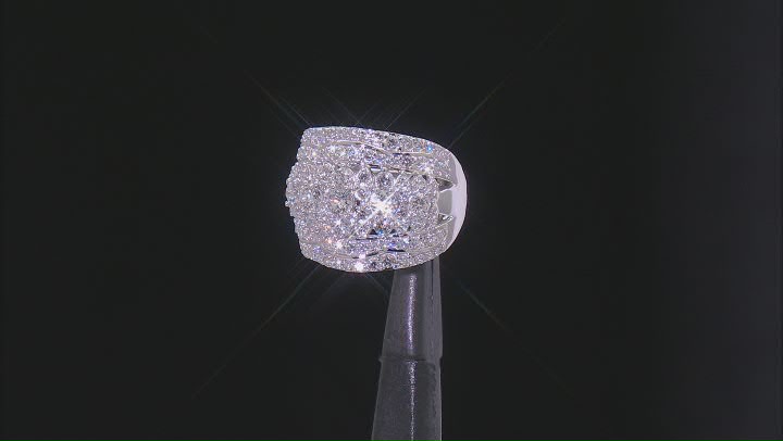 White Lab-Grown Diamond G SI Rhodium Over Sterling Silver Cluster Ring 2.00ctw Video Thumbnail