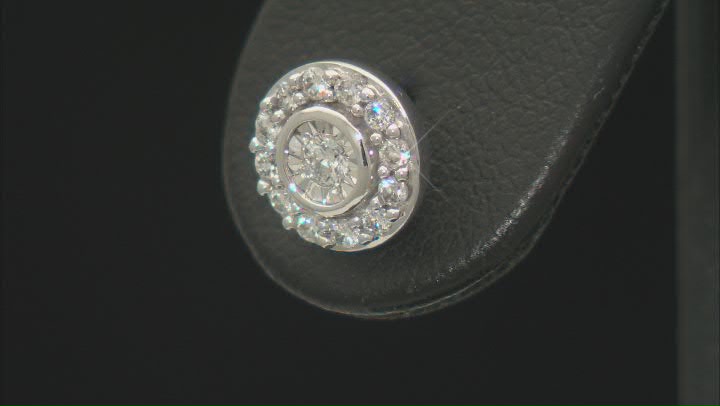 White Lab-Grown Diamond F-G SI 10k White Gold  Stud Earrings 0.33ctw Video Thumbnail