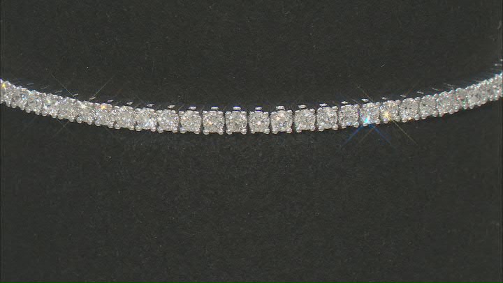 White Lab-Grown Diamond F-G SI Rhodium Over Sterling Silver Tennis Bracelet 3.00ctw Video Thumbnail