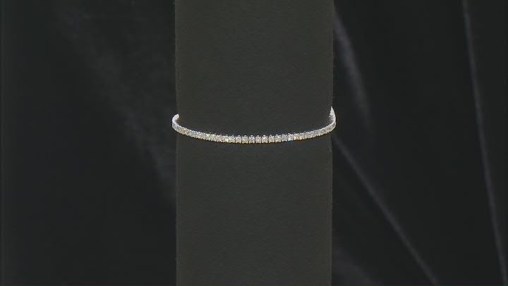 White Lab-Grown Diamond F-G SI Rhodium Over Sterling Silver Tennis Bracelet 3.00ctw Video Thumbnail