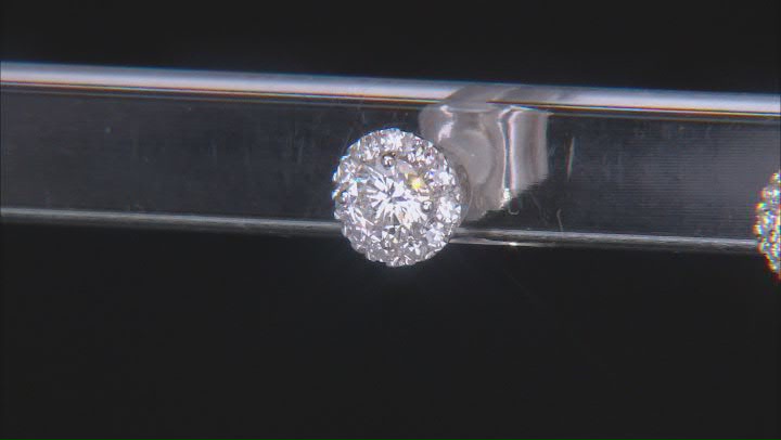 White Lab-Grown Diamond H SI1 Rhodium Over Sterling Silver Stud Earrings 0.50ctw Video Thumbnail