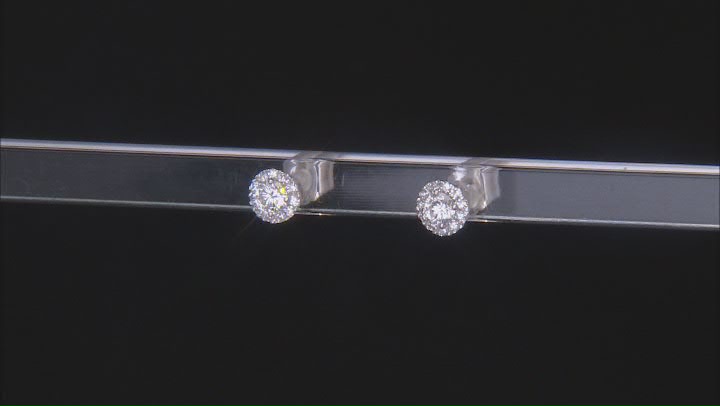 White Lab-Grown Diamond H SI1 Rhodium Over Sterling Silver Stud Earrings 0.50ctw Video Thumbnail
