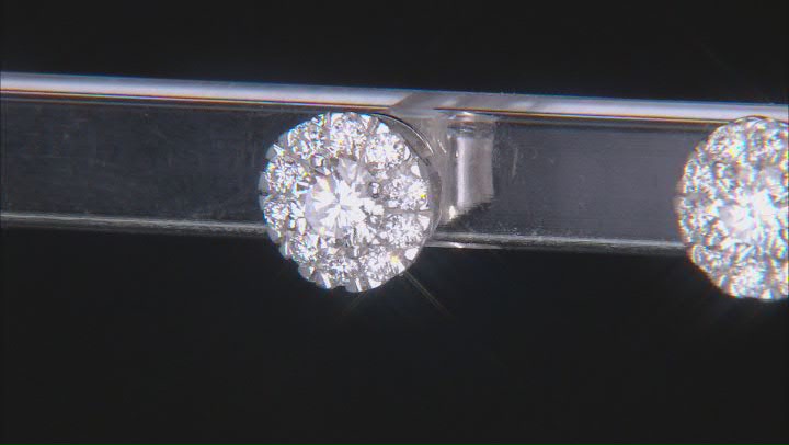 White Lab-Grown Diamond H SI1 Rhodium Over Sterling Silver Stud Earrings 1.00ctw Video Thumbnail