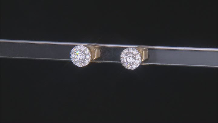 White Lab-Grown Diamond H SI1 14k Yellow Gold Over Sterling Silver Stud Earrings 1.00ctw Video Thumbnail