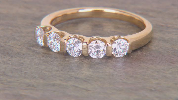 White Lab-Grown Diamond H SI1 14k Yellow Gold Over Sterling Silver Band Ring 1.00ctw Video Thumbnail