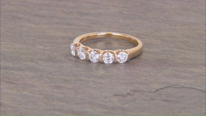 White Lab-Grown Diamond H SI1 14k Yellow Gold Over Sterling Silver Band Ring 1.00ctw Video Thumbnail