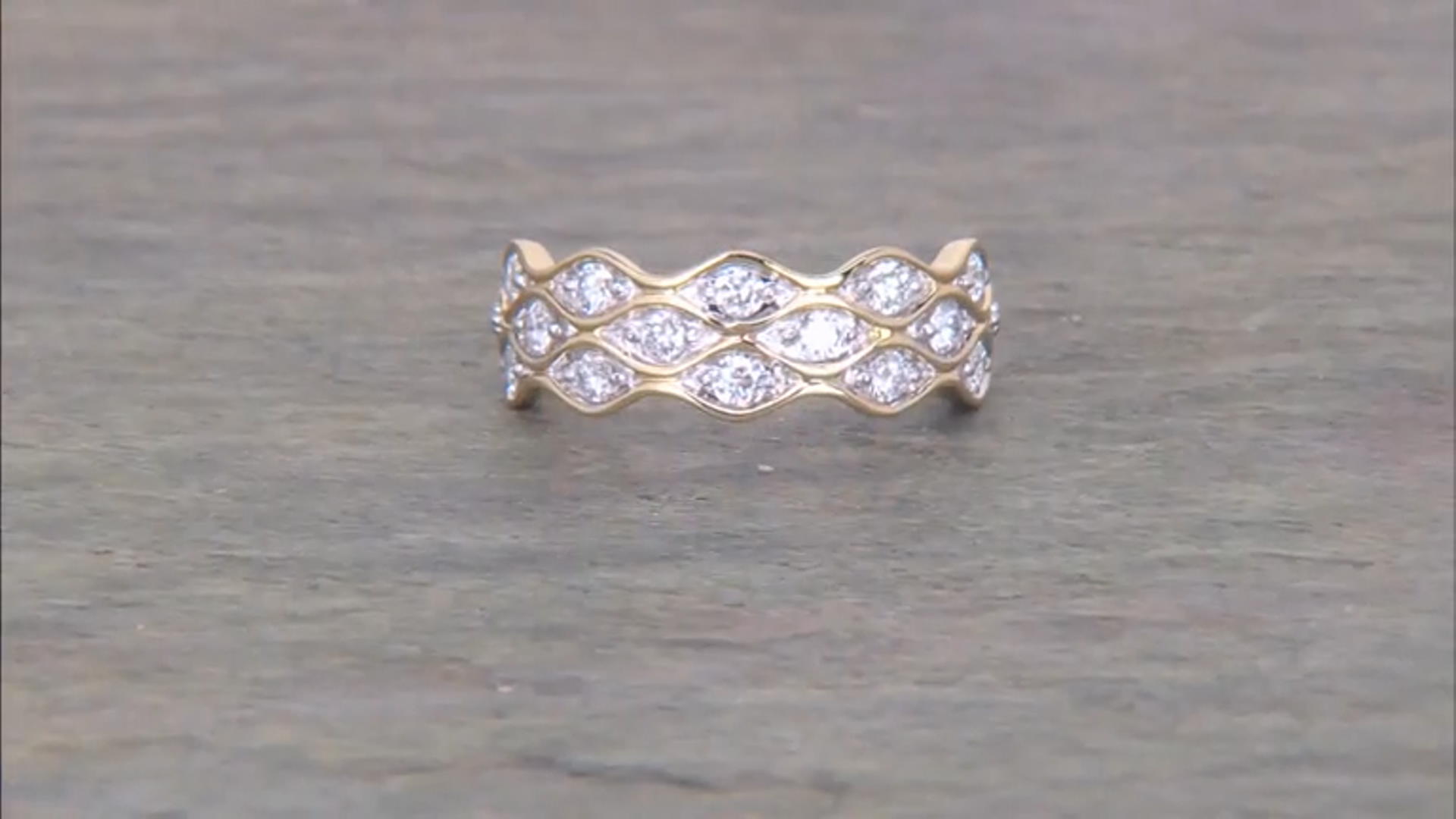 White Lab-Grown Diamond H SI 18k Yellow Gold Over Sterling Silver Band Ring 0.50ctw Video Thumbnail