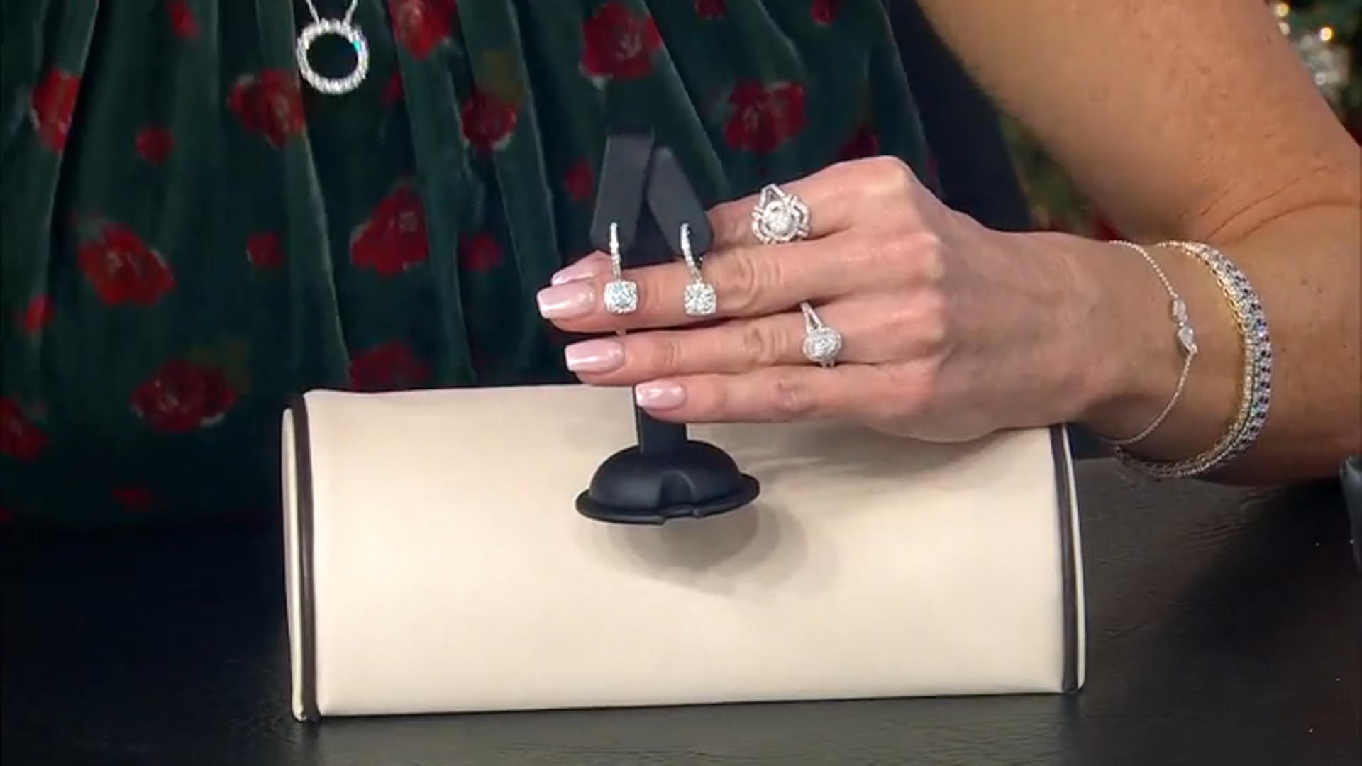 White Lab-Grown Diamond H SI Rhodium Over Sterling Silver Halo Earrings 0.95ctw Video Thumbnail