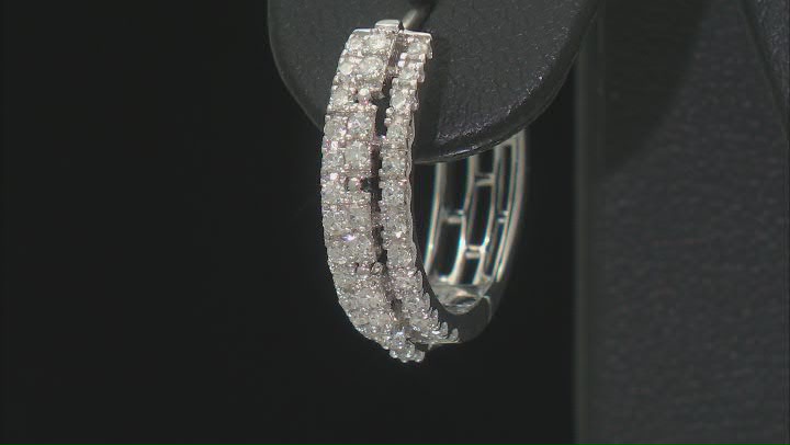 White Lab-Grown Diamond H SI 14K Yellow Gold Over Sterling Silver Huggie Earrings 0.50ctw Video Thumbnail