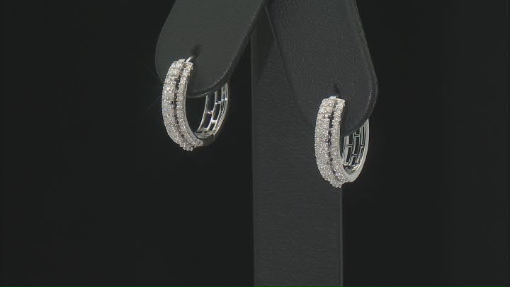 White Lab-Grown Diamond H SI 14K Yellow Gold Over Sterling Silver Huggie Earrings 0.50ctw Video Thumbnail